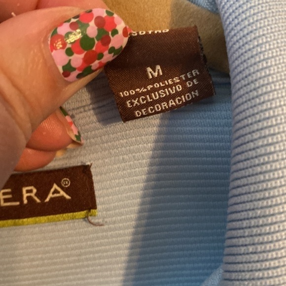 Cubavera Mens Light Blue Textured Short Sleeve Polo Shirt - Picture 3 of 6